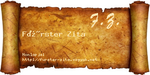 Fürster Zita névjegykártya